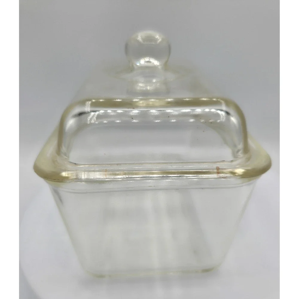Vintage Clear Glasbake‎ Loaf/Refrigerator Dish with Lid Rectangular Food Storage